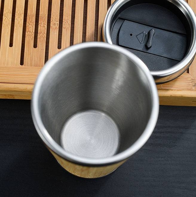 Leakproof Bamboo Travel Mug | 14oz Thermal Insulating Eco Coffee Cup-1
