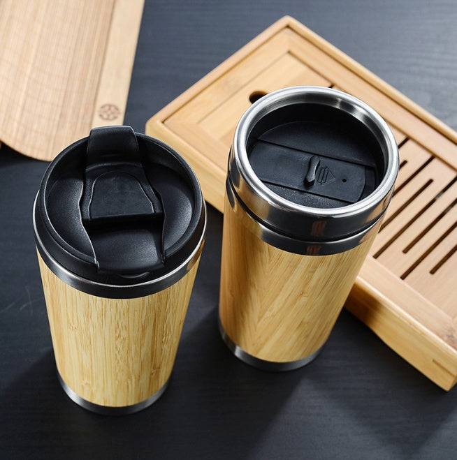 Leakproof Bamboo Travel Mug | 14oz Thermal Insulating Eco Coffee Cup-2
